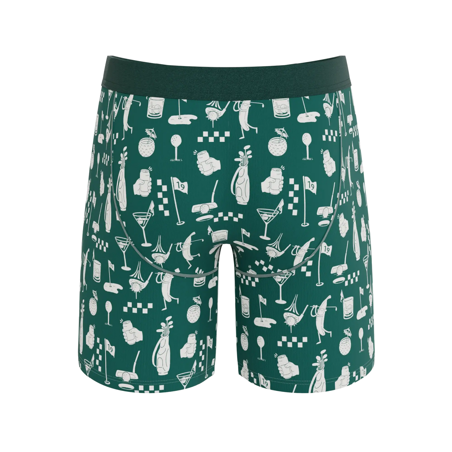 The Mulligan | Green Golf Long Leg Ball Hammock® Pouch Underwear With Fly - Shinesty - Flyclothing LLC