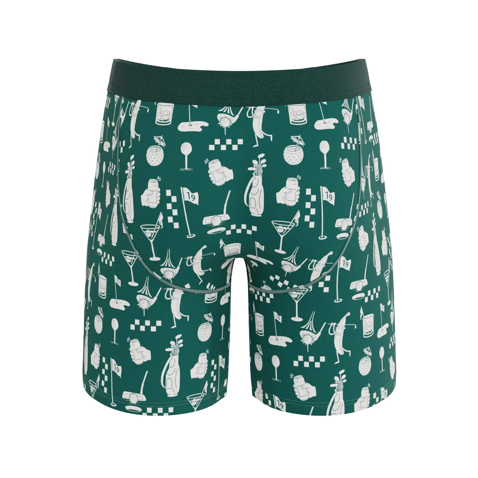 The Mulligan | Green Golf Long Leg Ball Hammock® Pouch Underwear With Fly - Shinesty - Flyclothing LLC