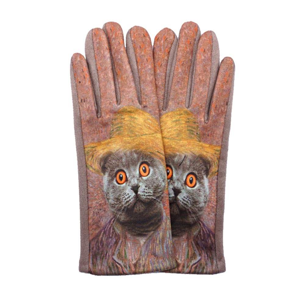 Cat Printed Smart Gloves - Madeline Love - Flyclothing LLC