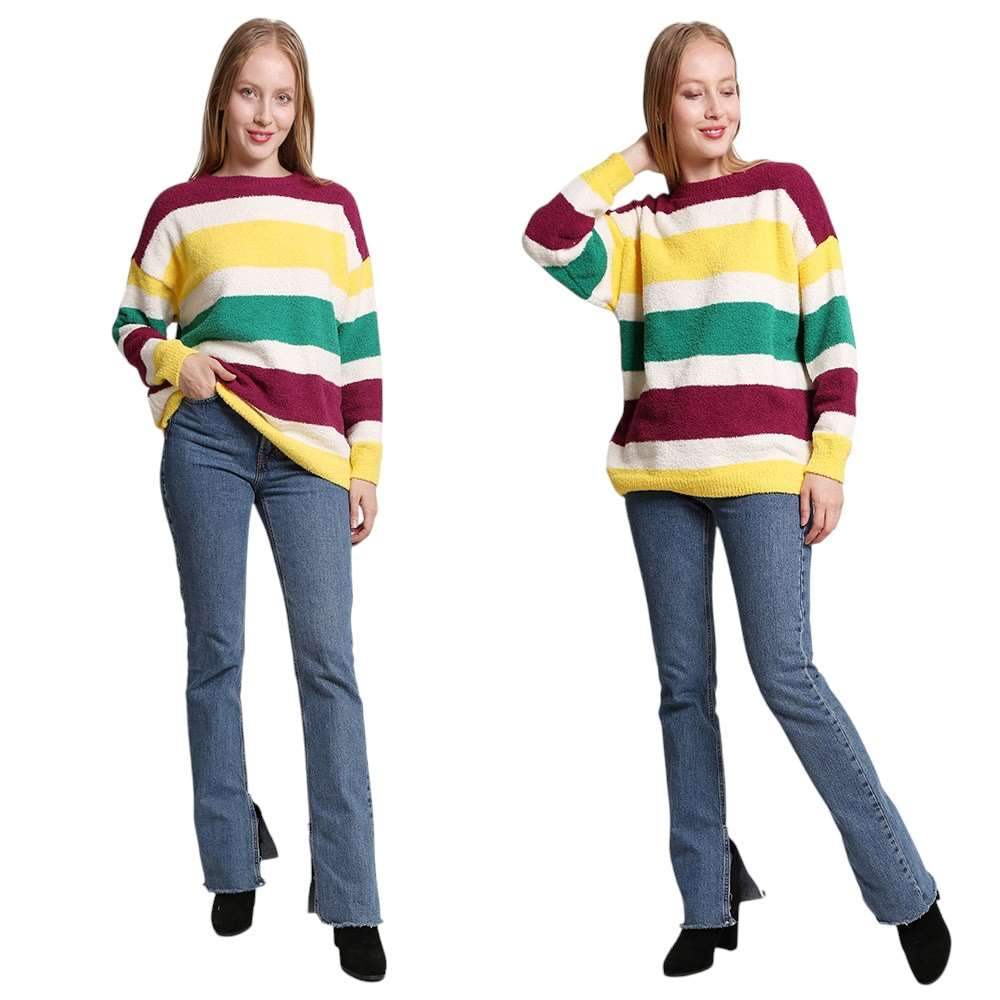 Mardi Gras Color Block Sweater - Madeline Love - Flyclothing LLC
