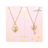 2PCS - Love & Love More BFF Heart Lock Key Necklace Set Jewelry Set - Madeline Love - Flyclothing LLC