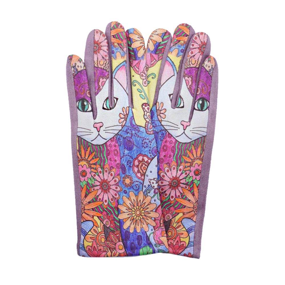 Cat Printed Smart Gloves - Madeline Love - Flyclothing LLC