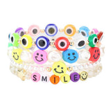 4PCS Freshwater Pearl Evil Eye Beaded Stretch Bracelets - Madeline Love - Flyclothing LLC