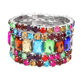 5Pcs Rectangle Round Stone Stretch Multi Layered Bracelets - Madeline Love - Flyclothing LLC