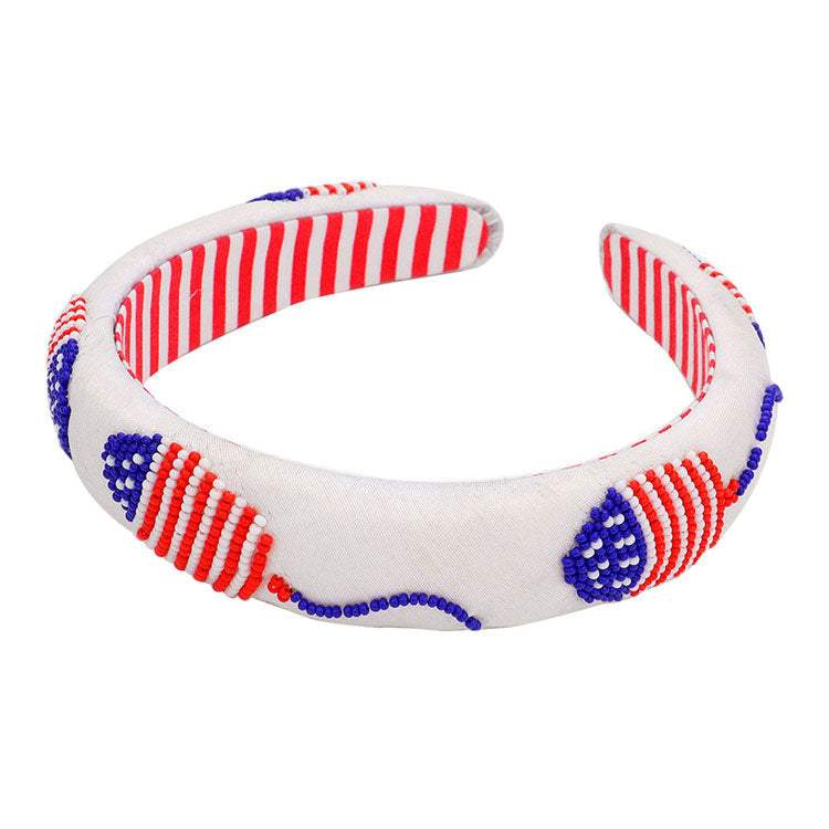 American USA Flag Beaded Headband - Madeline Love - Flyclothing LLC