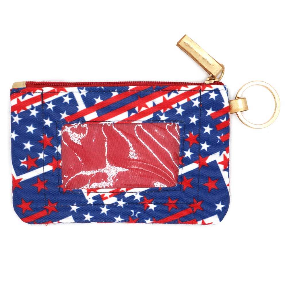 American USA Flag Patterned ID Wallet Detachable Lanyard - Madeline Love - Flyclothing LLC