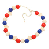 American USA Flag Wood Ball Collar Necklace - Madeline Love - Flyclothing LLC