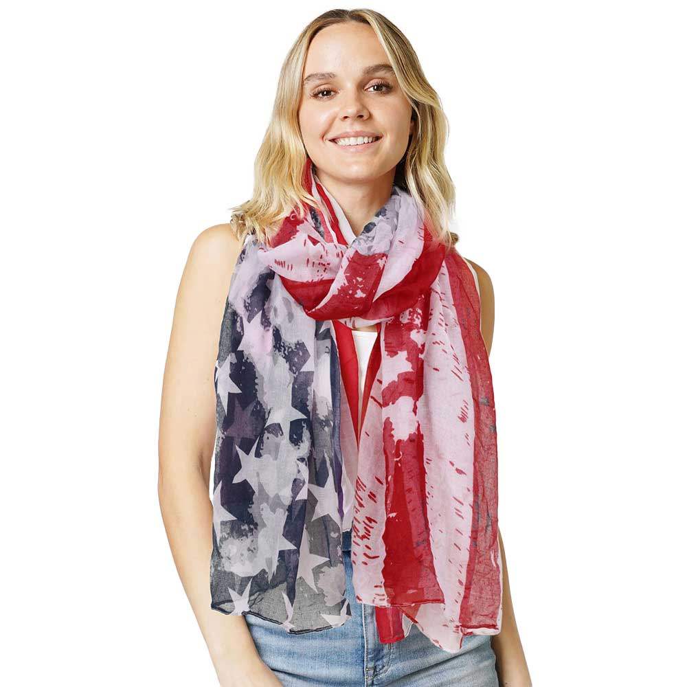American USA Flag Printed Scarf - Madeline Love - Flyclothing LLC