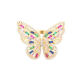 CZ Glass Stone Embellished Butterfly Ring - Madeline Love - Flyclothing LLC