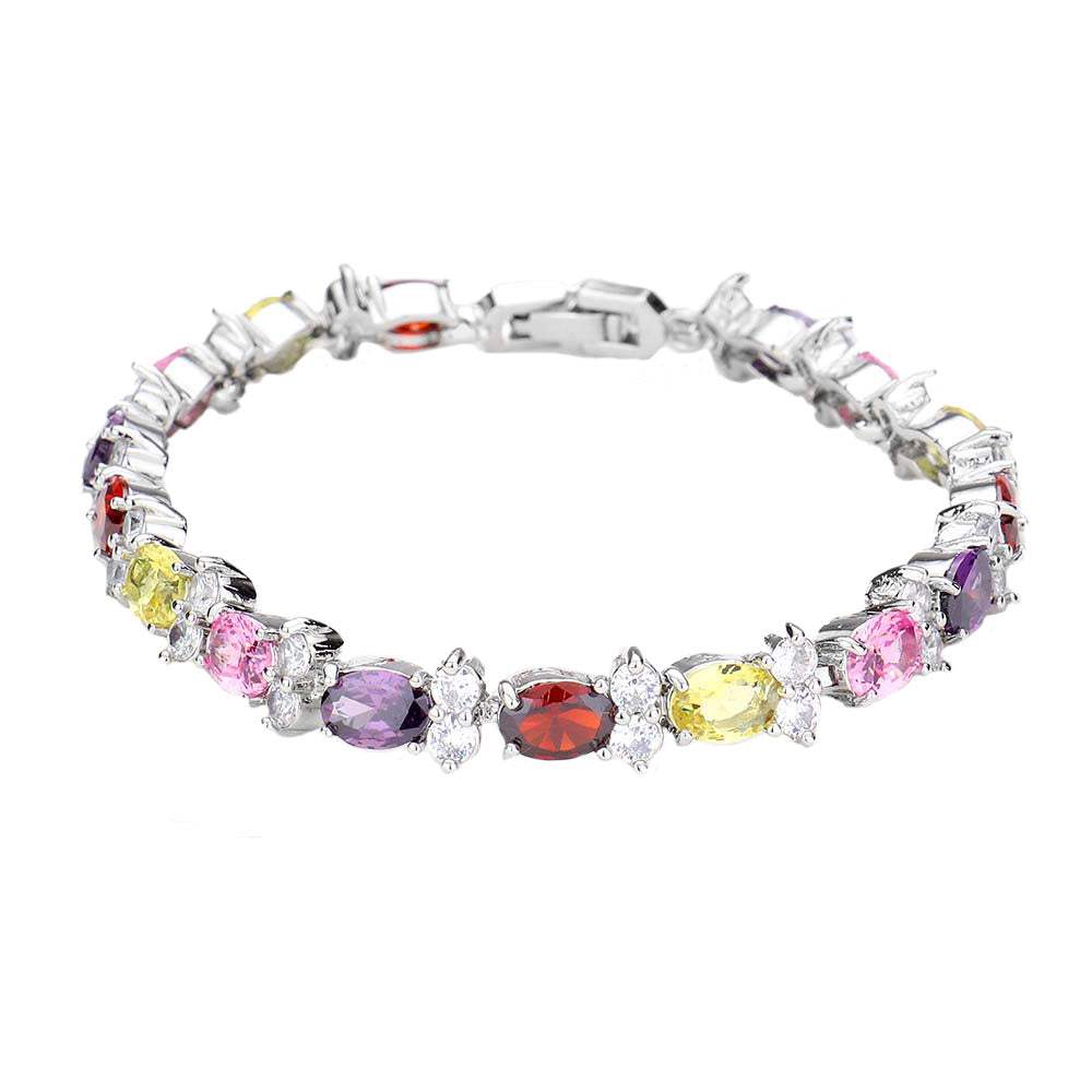 CZ Round Oval Cluster Evening Bracelet - Madeline Love - Flyclothing LLC