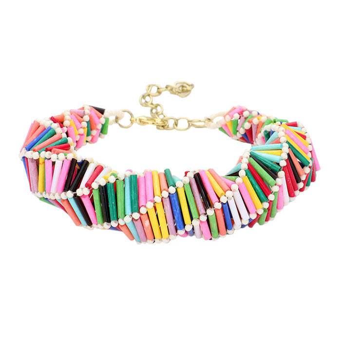 Chunky Beads Abstract Spiral Bracelet - Madeline Love - Flyclothing LLC