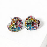 Crystal Pave Heart Stud Earrings - Madeline Love - Flyclothing LLC