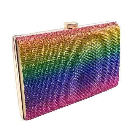 Crystal Shimmery Evening Clutch Bag - Madeline Love - Flyclothing LLC