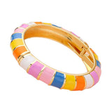 Enamel Bamboo Hinged Bangle Bracelet - Madeline Love - Flyclothing LLC
