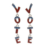 Enamel Glittered VOTE Message Link Dropdown Earrings - Madeline Love - Flyclothing LLC