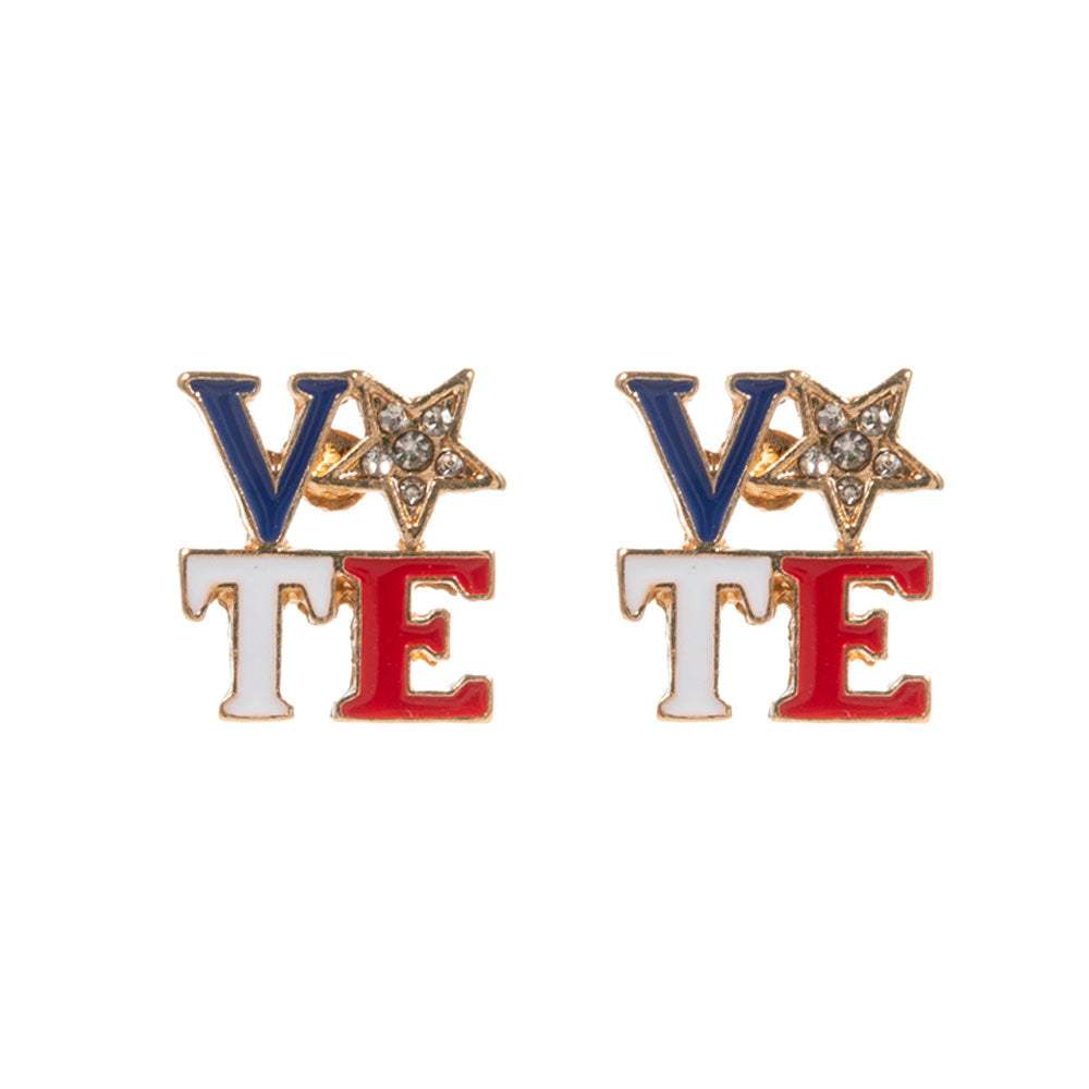 Enamel VOTE Message Stud Earrings - Madeline Love - Flyclothing LLC