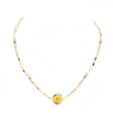 Faceted Bead Trimmed Smile Accented Necklace - Madeline Love - Flyclothing LLC