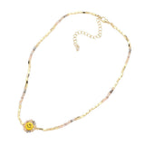 Faceted Bead Trimmed Smile Accented Necklace - Madeline Love - Flyclothing LLC