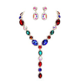 Glass Crystal Rhinestone Y Evening Necklace - Madeline Love - Flyclothing LLC