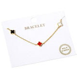 Gold Dipped Triple Quatrefoil Link Bracelet - Madeline Love - Flyclothing LLC