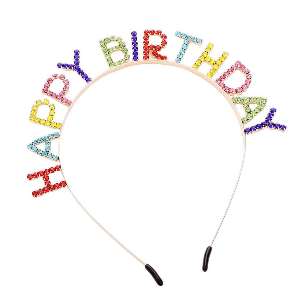 Happy Birthday Crystal Rhinestone Headband - Madeline Love - Flyclothing LLC