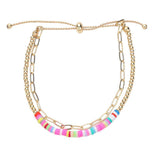 Heishi Beaded Pull Tie Cinch Bracelet - Madeline Love - Flyclothing LLC