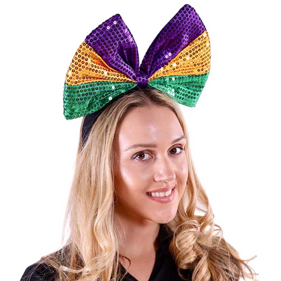 Mardi Gras Sequin Ribbon Headband - Madeline Love - Flyclothing LLC
