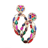 Marquise Round Rectangular Stone Cluster Evening Earrings - Madeline Love - Flyclothing LLC