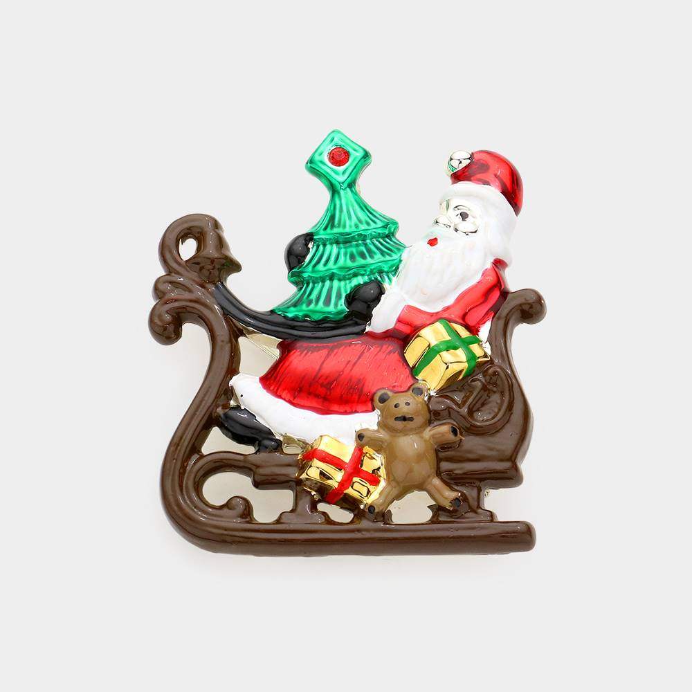 Metal Santa Claus Pin Brooch Pendant - Madeline Love - Flyclothing LLC