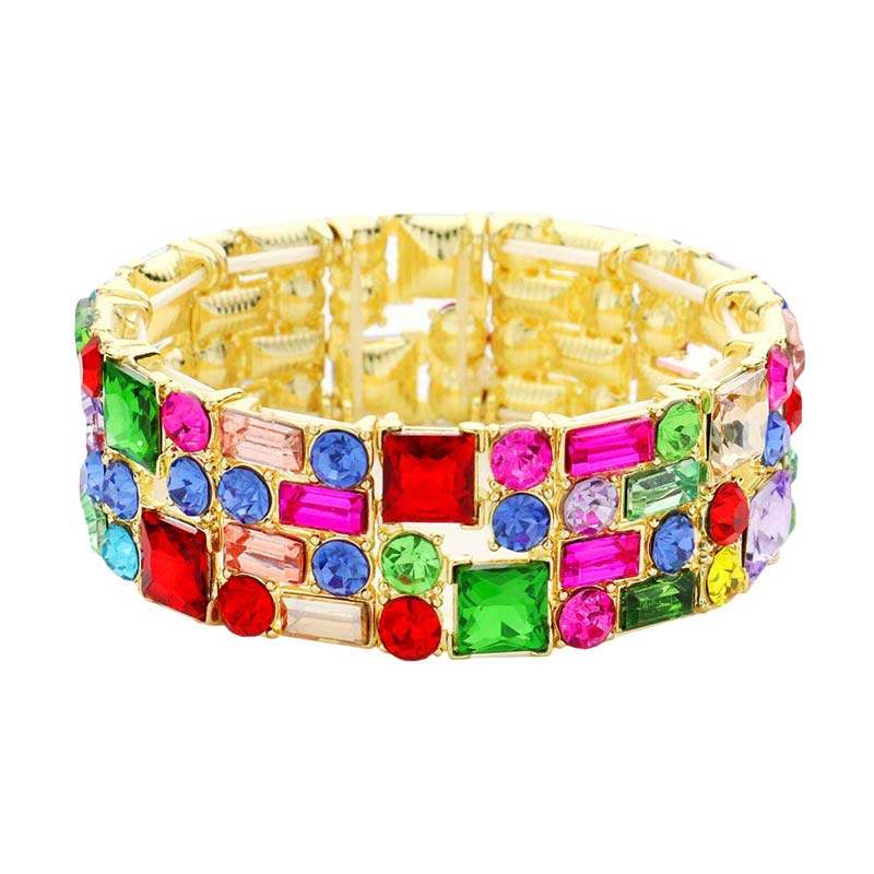 Multi Stone Stretch Evening Bracelet - Madeline Love - Flyclothing LLC