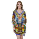 Mixed Print Cover Up Poncho - Madeline Love - Flyclothing LLC