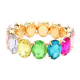 Oval Stone Stretch Evening Bracelet - Madeline Love - Flyclothing LLC