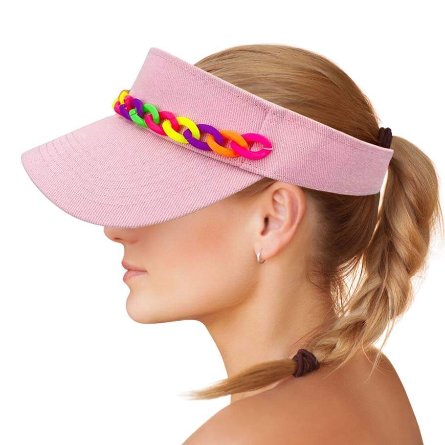 Chain Band Visor Hat - Madeline Love - Flyclothing LLC