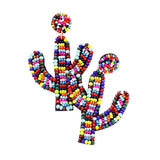 Seed Bead Cactus Earrings - Madeline Love - Flyclothing LLC