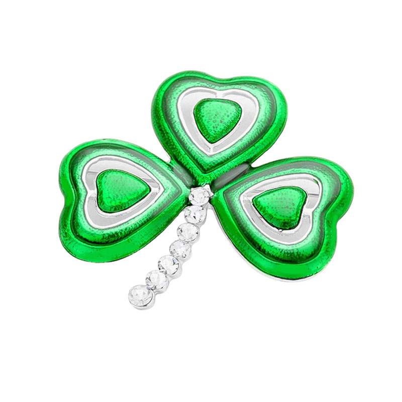 Lacquered Clover Brooch - Madeline Love - Flyclothing LLC