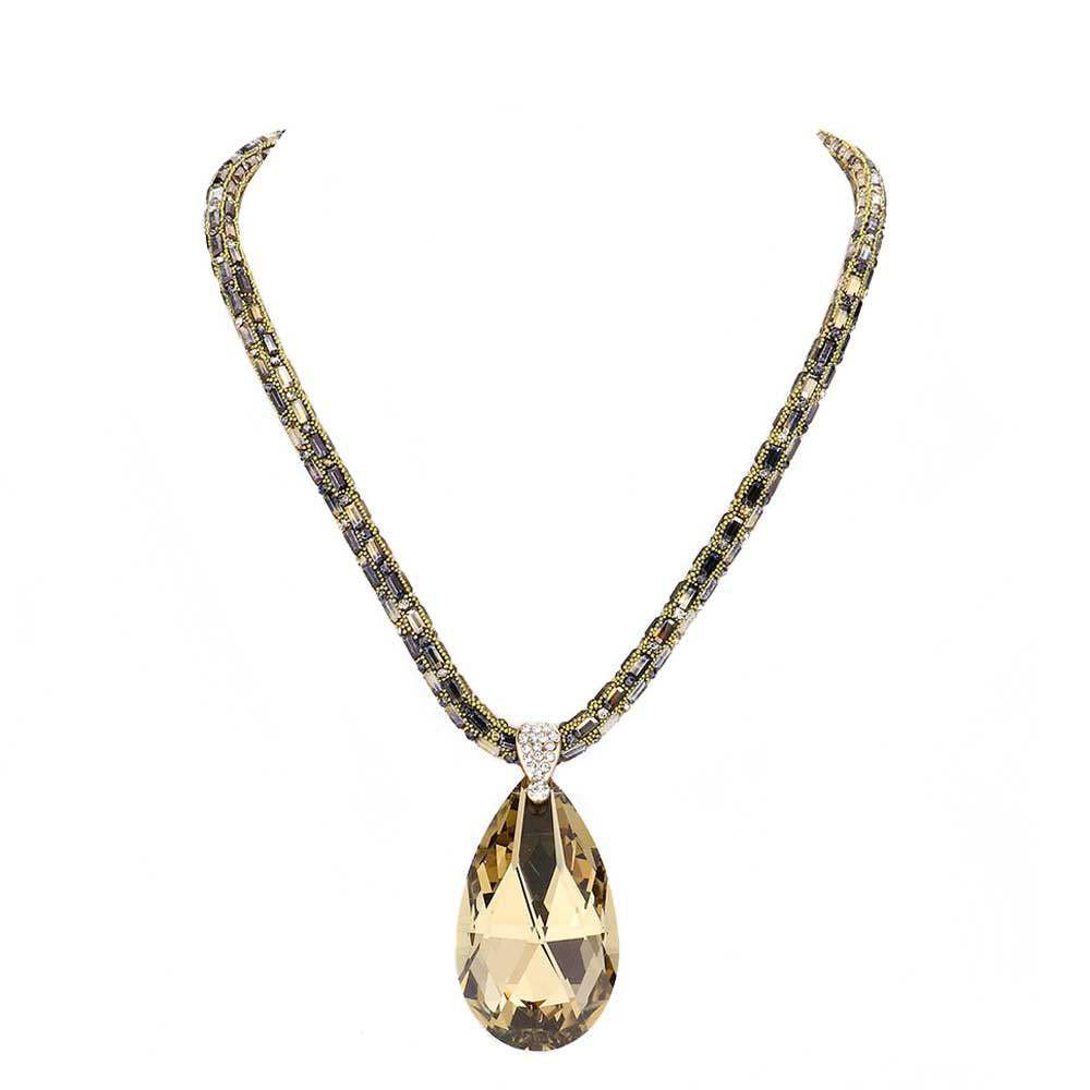 Teardrop Pendant Bling Necklace - Madeline Love - Flyclothing LLC