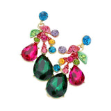 Teardrop Stone Cluster Dangle Evening Earrings - Madeline Love - Flyclothing LLC