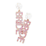 Bride Glittered Message Dangle Earrings - Madeline Love - Flyclothing LLC
