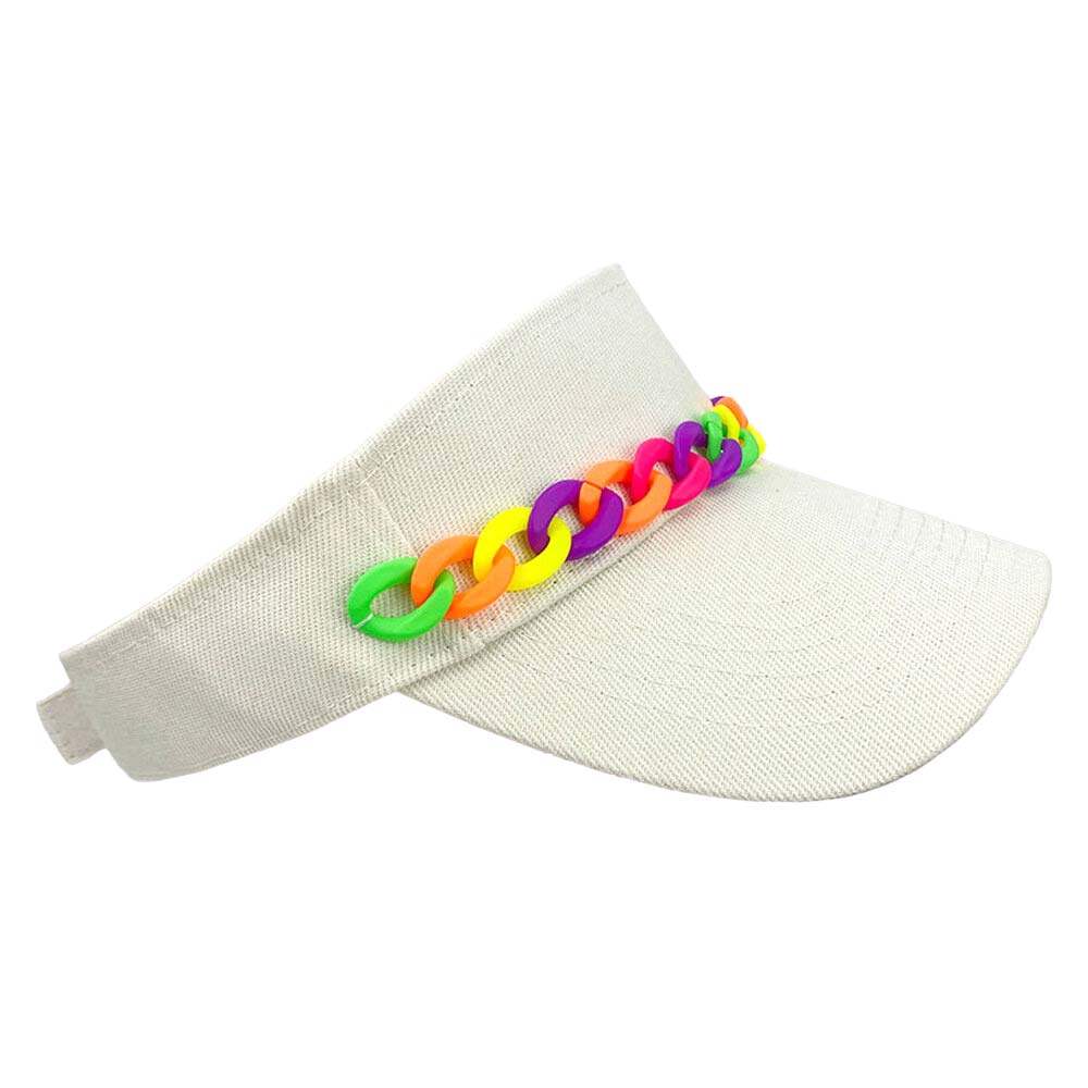 Chain Band Visor Hat - Madeline Love - Flyclothing LLC