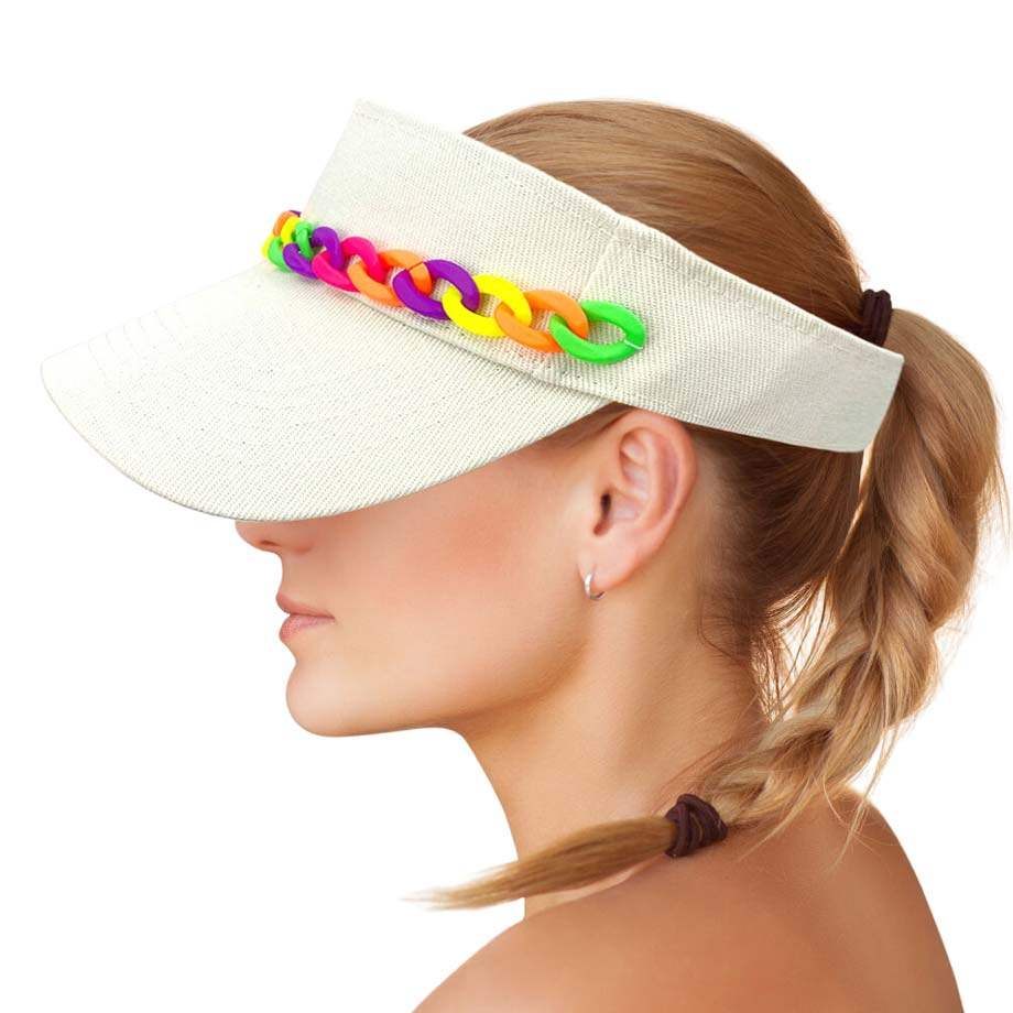 Chain Band Visor Hat - Madeline Love - Flyclothing LLC