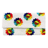 Smile Flower Seed Beaded Clutch Crossbody Bag - Madeline Love - Flyclothing LLC