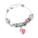 Love You Mom Charm Multi Bead Bracelet - Madeline Love - Flyclothing LLC