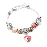 Love You Mom Charm Multi Bead Bracelet - Madeline Love - Flyclothing LLC