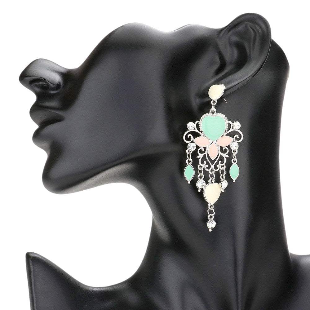 Heart Chandelier Earrings - Madeline Love - Flyclothing LLC