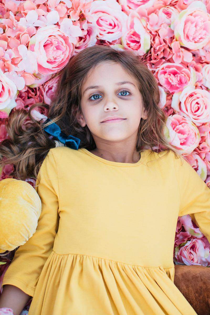 Mustard 3/4 Sleeve Pocket Twirl Dress - Mila & Rose ® - Flyclothing LLC