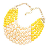 Chunky Multi Strand Pearl Bib Necklace - Madeline Love - Flyclothing LLC