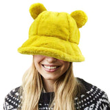 Faux Fur Bear Ear Bucket Hat - Madeline Love - Flyclothing LLC