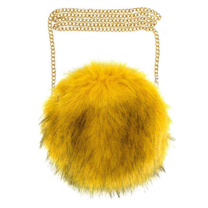 Faux Fur Round Crossbody Bag - Madeline Love - Flyclothing LLC