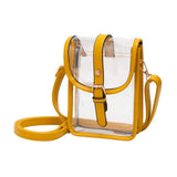 Faux Leather Belt Buckle Pointed Transparent Crossbody Bag - Madeline Love - Flyclothing LLC