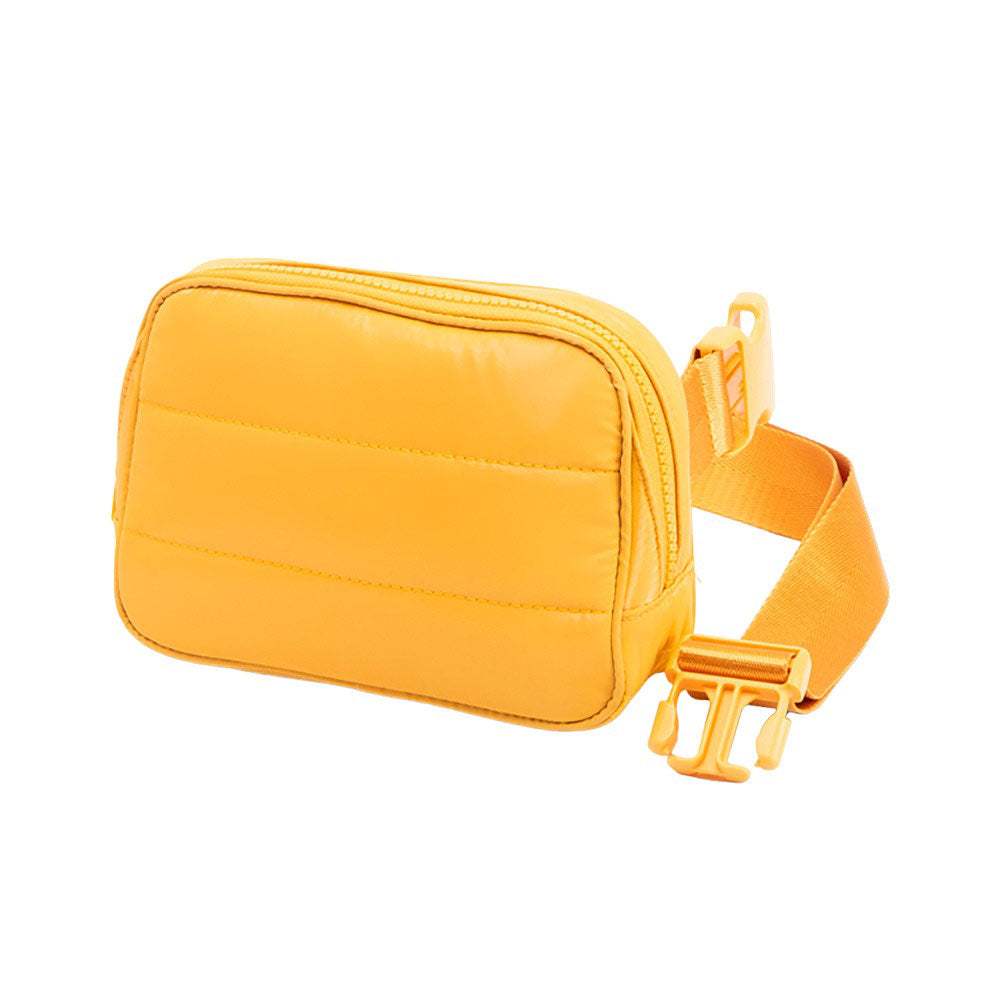 Glossy Puffer Rectangle Sling Bag Fanny Bag Belt Bag - Madeline Love - Flyclothing LLC